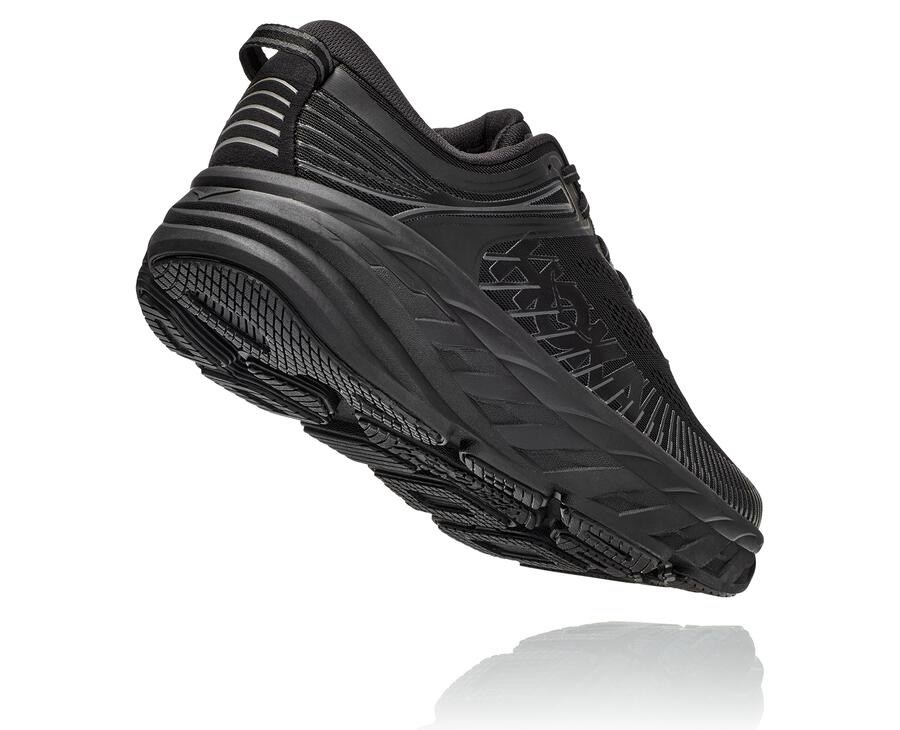 Running Shoes Mens - Hoka One One Bondi 7 - Black - UDZJGEX-04